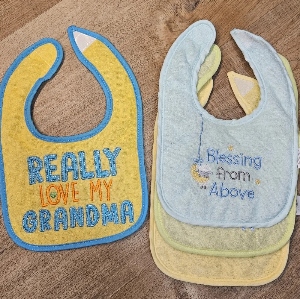 Bundle Of 4 Baby Boy Bibs